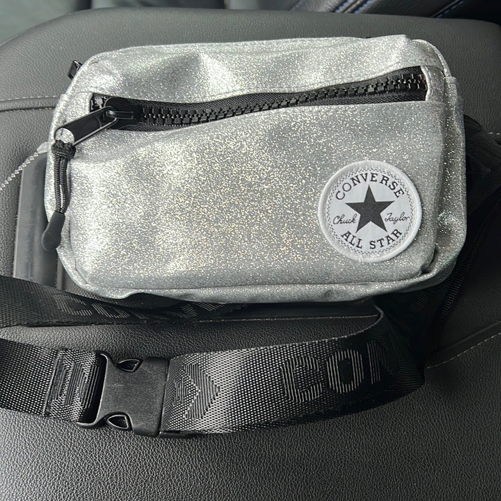 Converse Silver Glitter Crossbody Bag